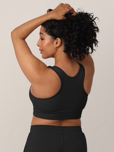 French Terry Racerback Nursing & Sleep Bra | Black - HoneyBug 
