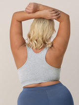 French Terry Racerback Nursing & Sleep Bra | Grey Heather - HoneyBug 