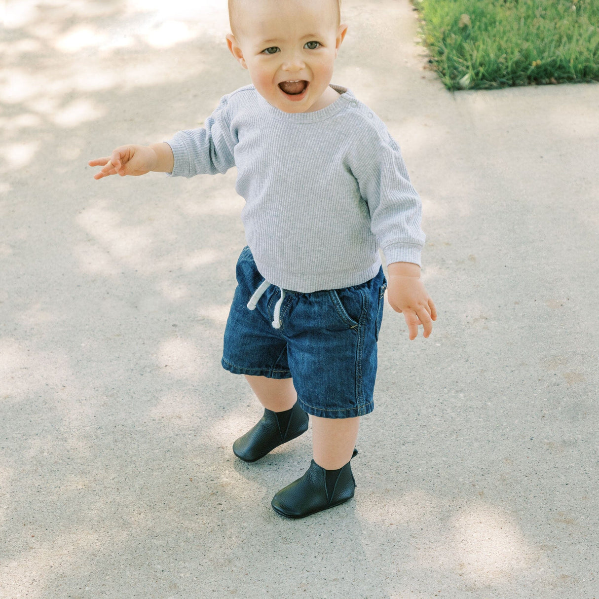 Ebony Chelsea Boot Baby Shoe - HoneyBug 
