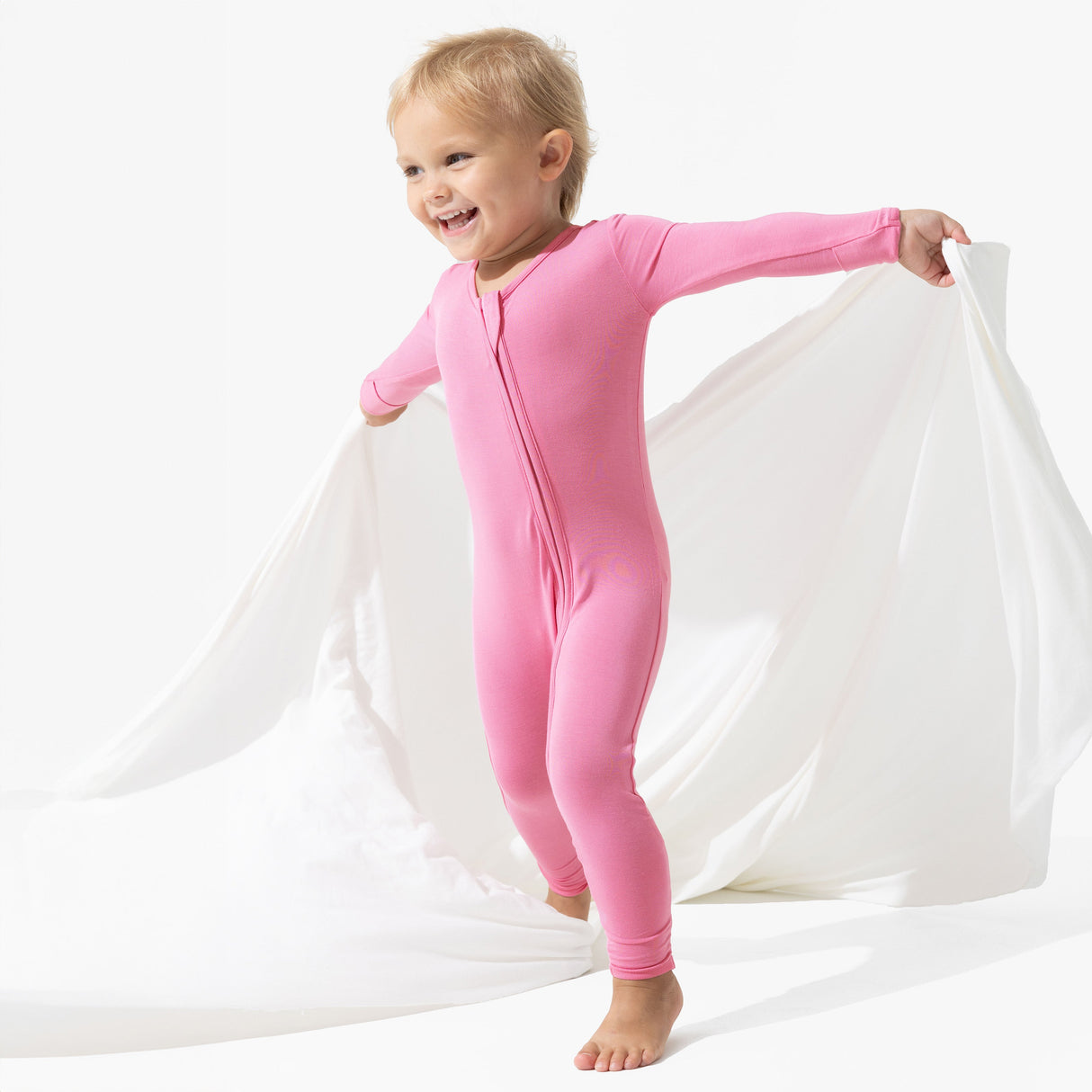 Bubblegum Pink Bamboo Convertible Footie - HoneyBug 