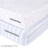 Crib Sheet Set - Dusty Blue Stars - HoneyBug 
