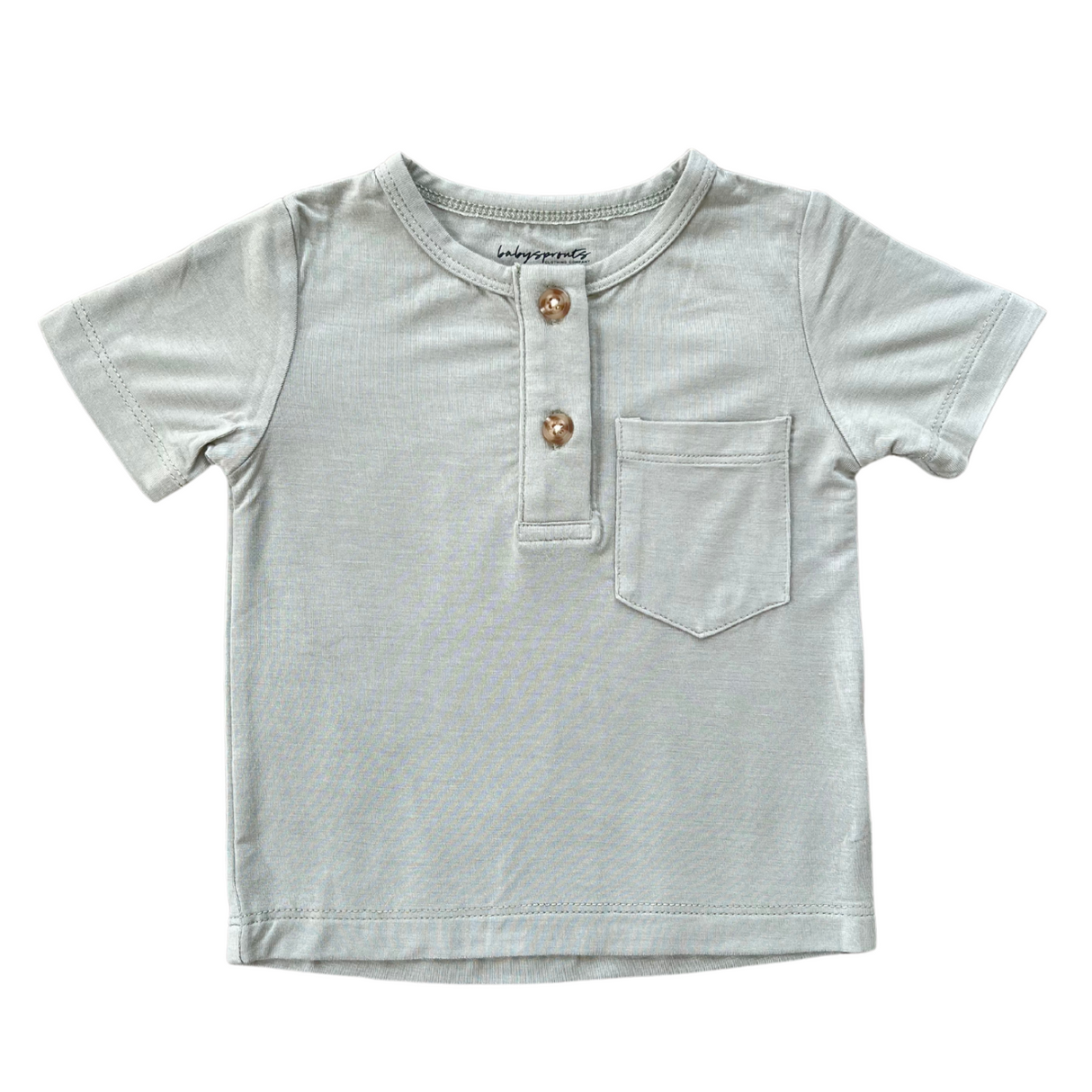 Boy's Short Sleeve Henley Shirt - HoneyBug 