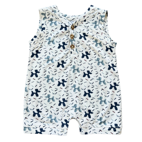 Boy's Sleeveless Romper - HoneyBug 