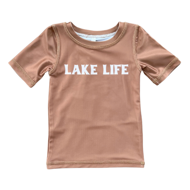 Short Sleeve Rash Guard Swim Shirt - HoneyBug 