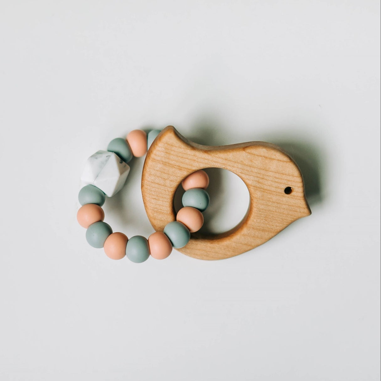 Wooden Teether with Silicone Ring
