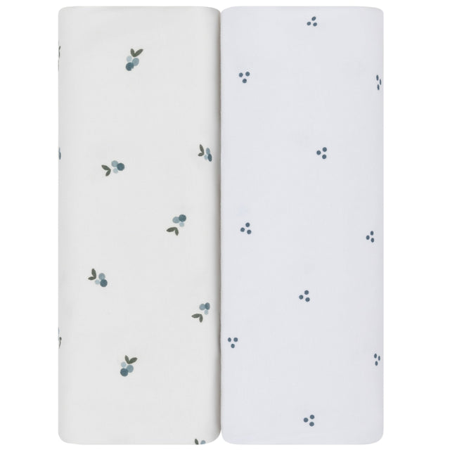 Waterproof Changing Pad Cover | Cradle Sheet Set - Blue Berry - HoneyBug 