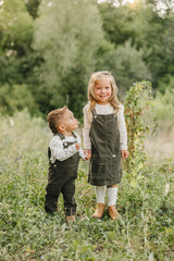 Green Corduroy Dress - HoneyBug 