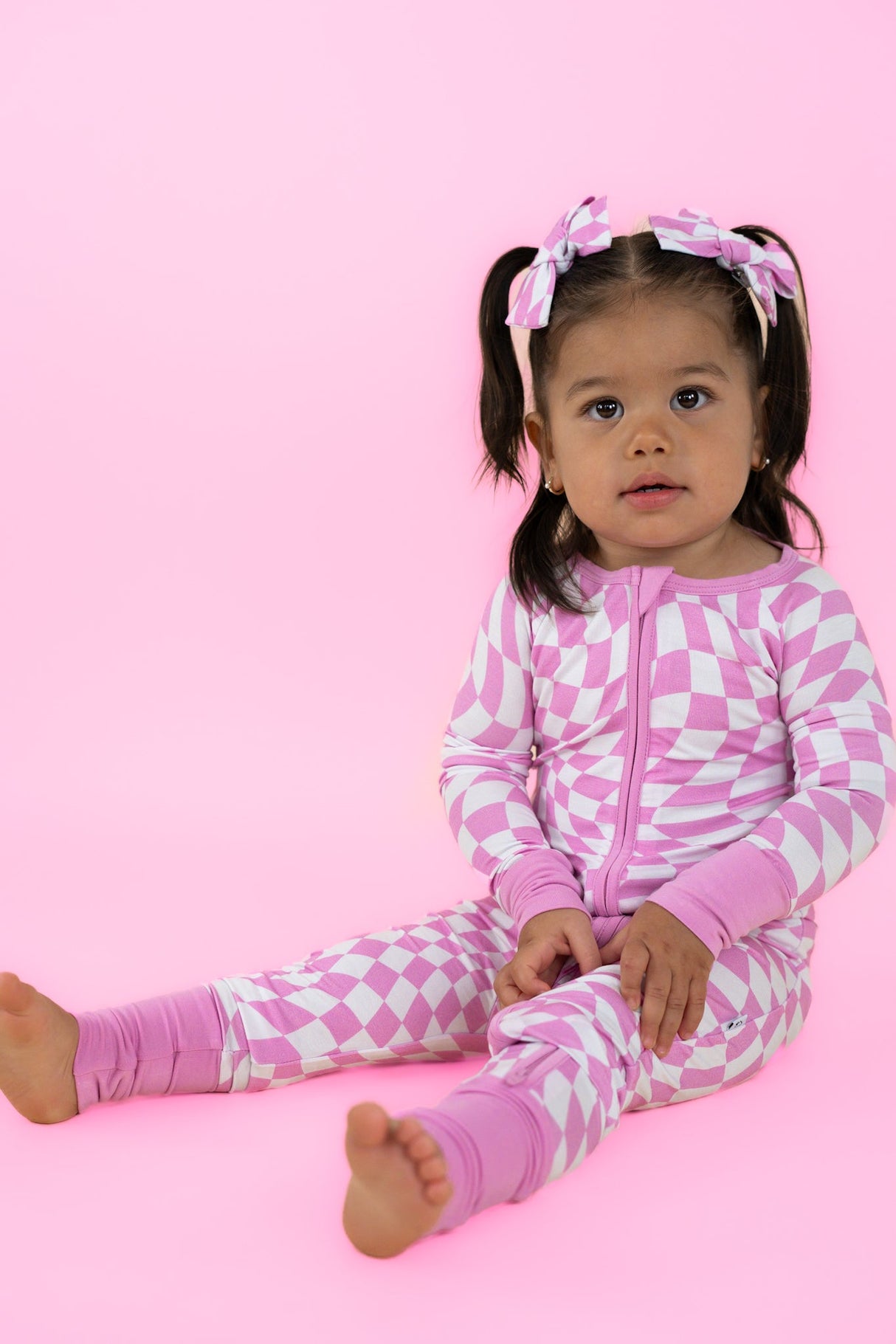 BUBBLEGUM WAVY CHECKERS DREAM ROMPER