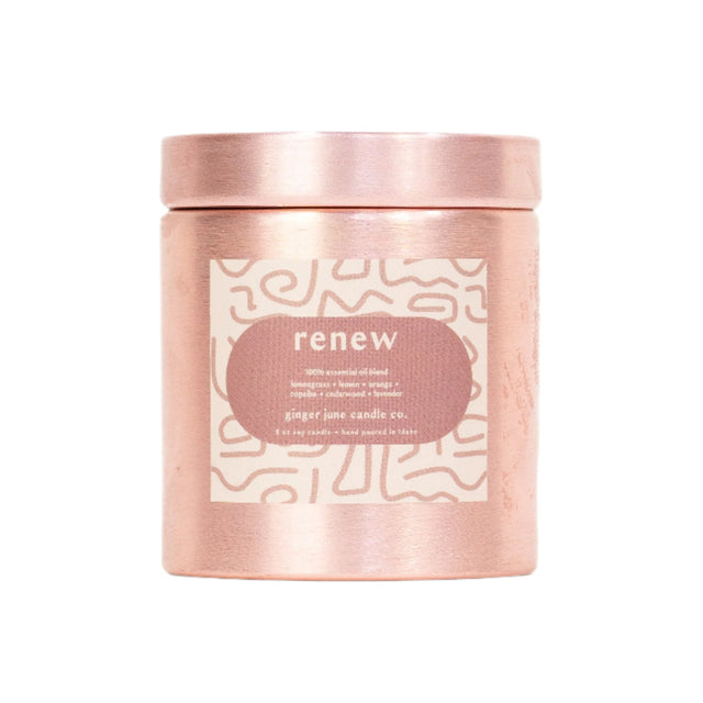 Renew • Metallic Pink Tin • 9 oz Soy Candle - HoneyBug 