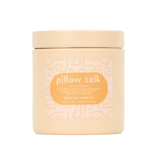 Pillow Talk • Matte Blush Metal Tin • 9 oz Soy Candle - HoneyBug 