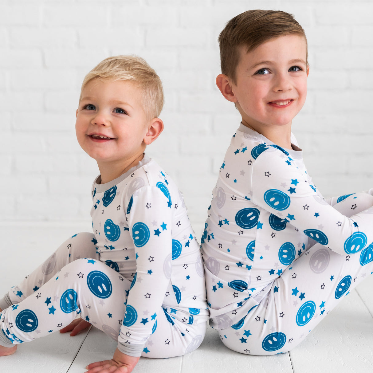 Two Piece Blue Smiley Set