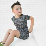 TWO PIECE SHORTIE SET- Chris Camo Ribbed - HoneyBug 