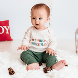 graphic bodysuit | my first christmas (long sleeve) - HoneyBug 