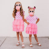 BUBBLEGUM CHECKERS DREAM TUTU DRESS