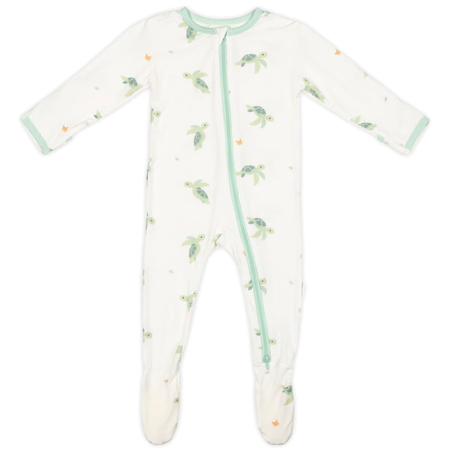 Turtle Zippered Footie - HoneyBug 