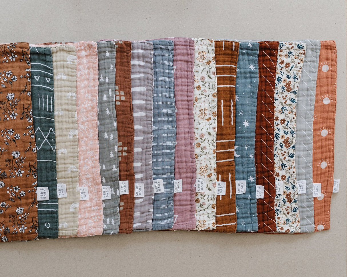 Mustard Mudcloth Muslin Burp Cloth - HoneyBug 
