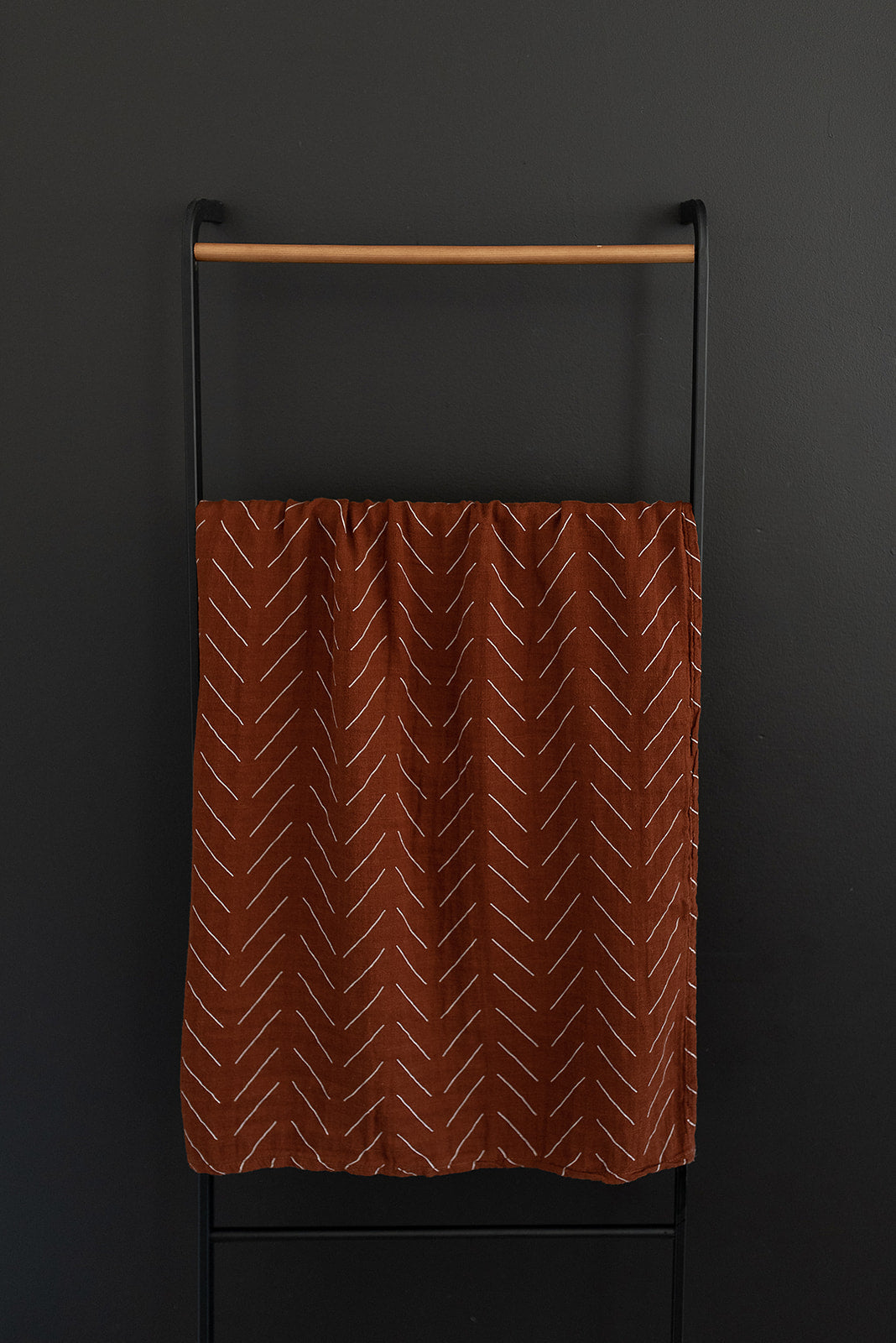 Rust Mudcloth Muslin Swaddle Blanket - HoneyBug 