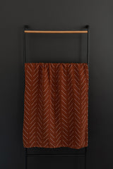 Rust Mudcloth Muslin Swaddle Blanket - HoneyBug 