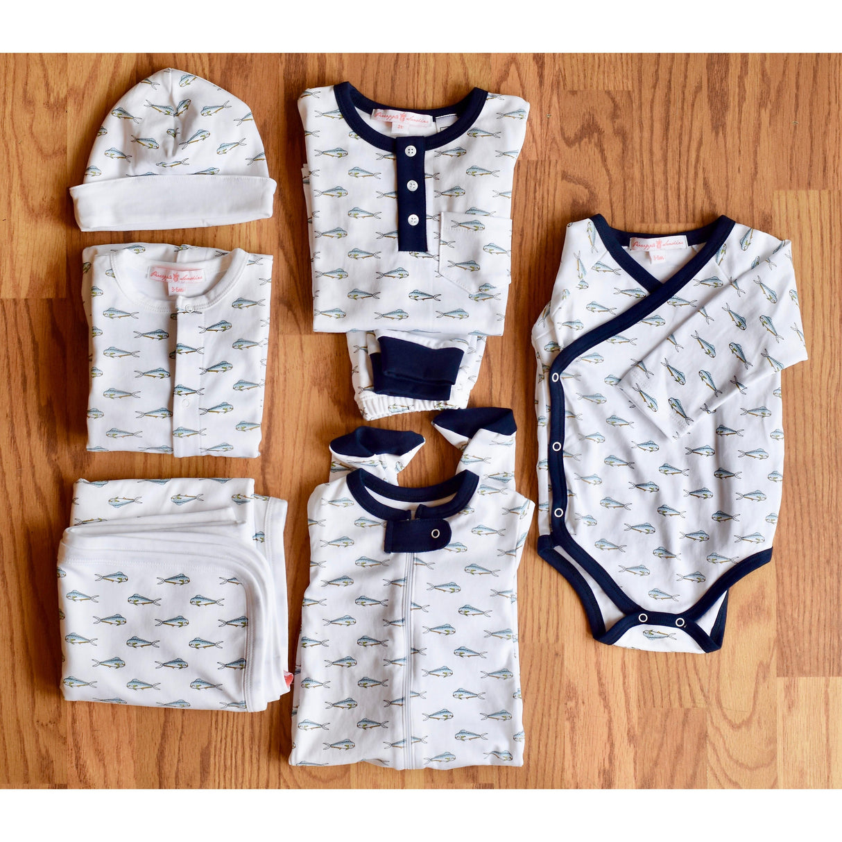 Mahi Mahi Kimono Sleeve Onesie - HoneyBug 