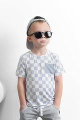 CLOUDY CHECKERS DREAM POCKET TEE