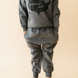 Organic Fleece Jogger Pants - Slate - HoneyBug 