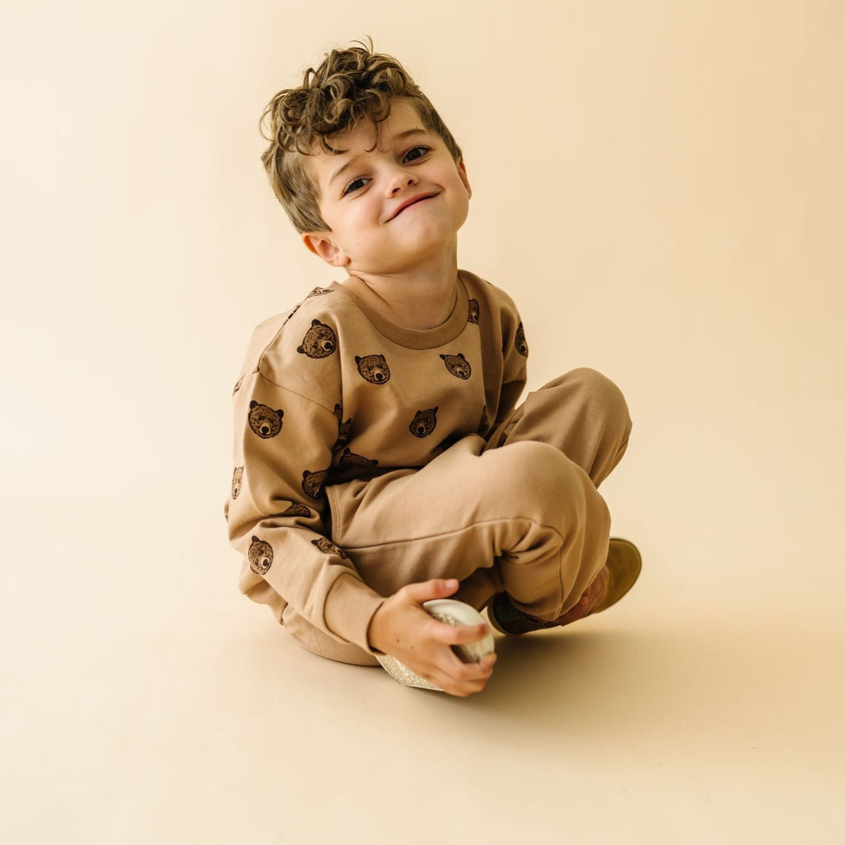 Organic Fleece Sweatshirt - Wild Bear - HoneyBug 