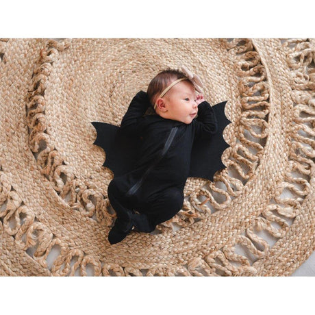 Ruffle 2 Way Zip Romper - Black - HoneyBug 