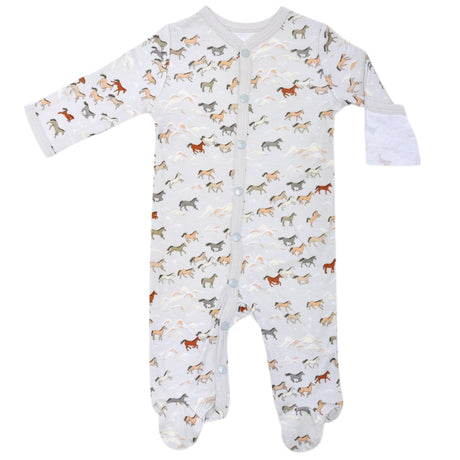 Bamboo Blend Footie - Wild Horses - HoneyBug 