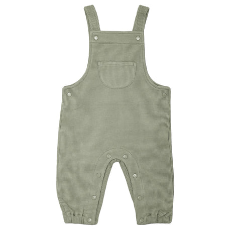 Waffle Overalls - Olive Green - HoneyBug 