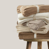 Chunky Knit Throw Blanket - Ivory - HoneyBug 