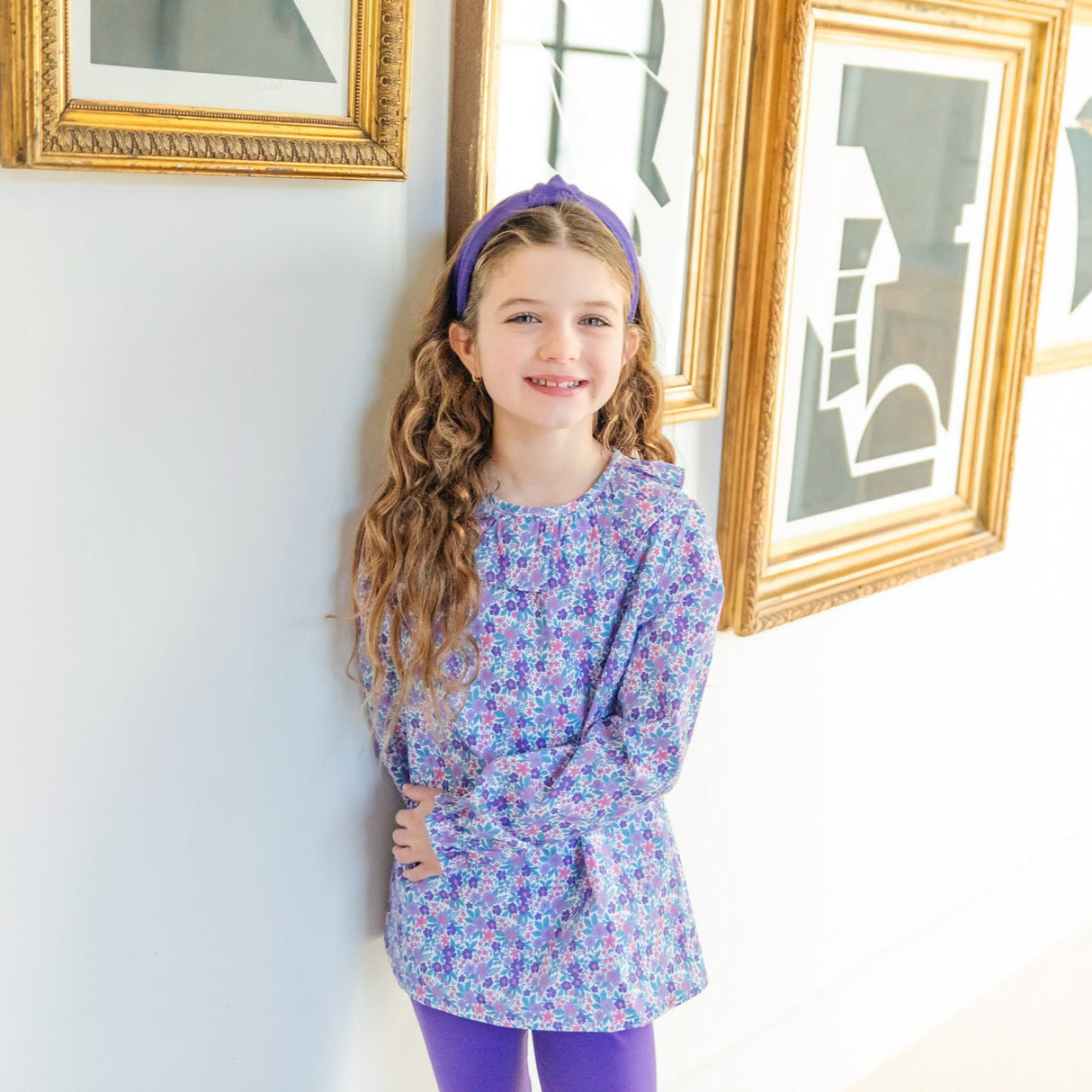 Emma Set Girls' Legging Set - Blackberry Floral - HoneyBug 