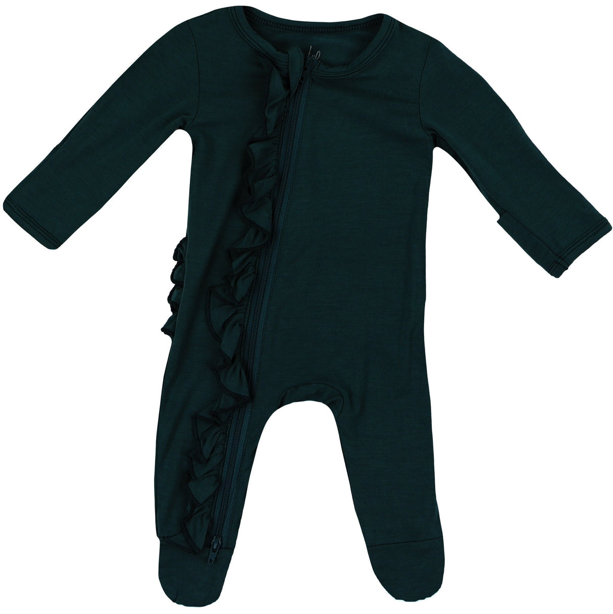 Ruffle 2 Way Zip Romper - Dark Teal