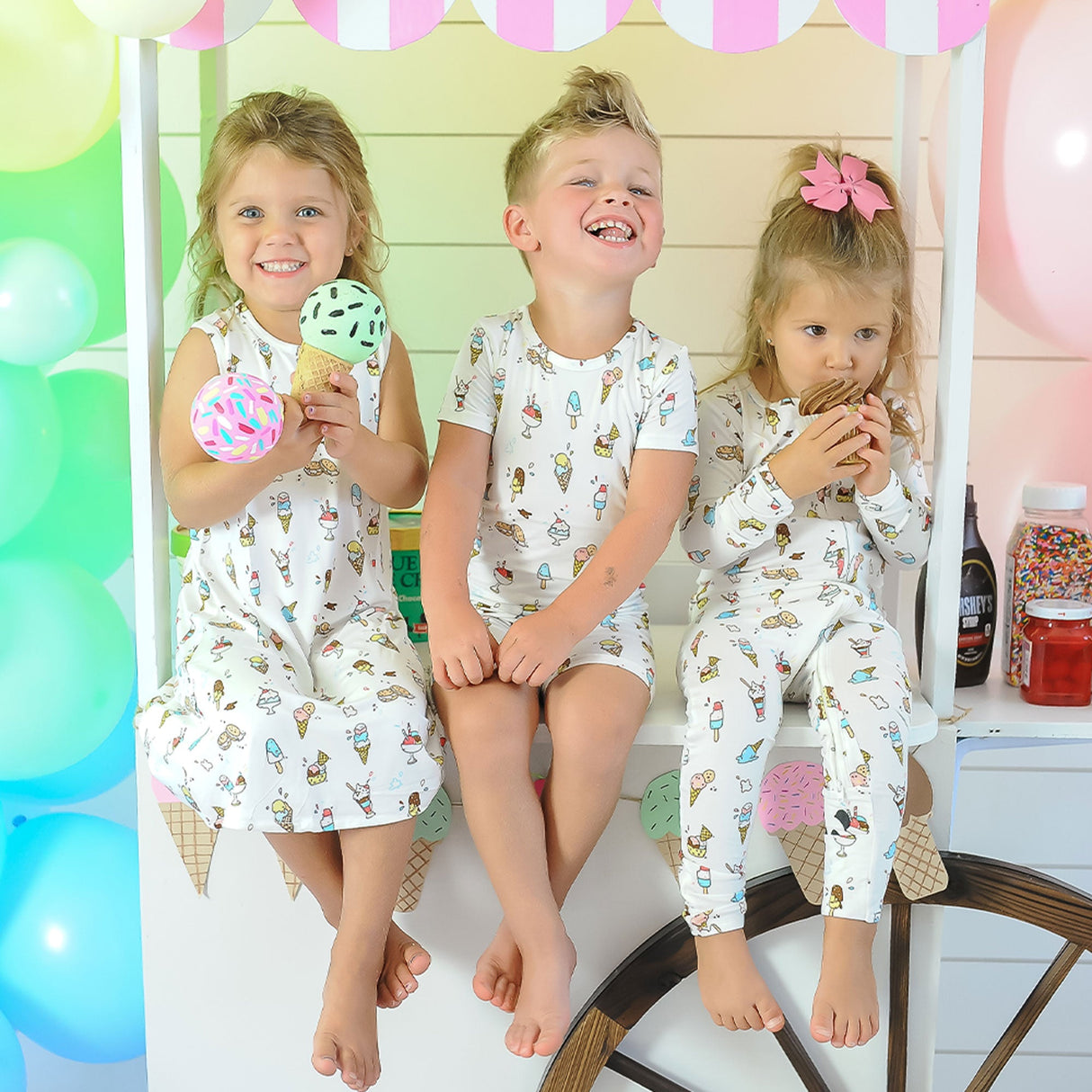 Ice Cream Bamboo Convertible Footie - HoneyBug 