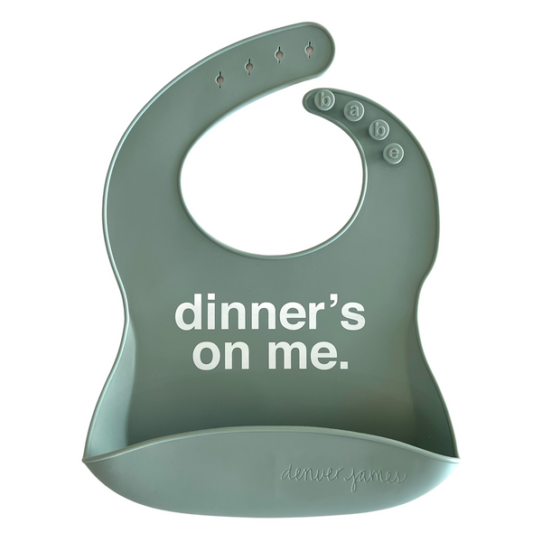 Silicone Bib- Dinner's on Me - HoneyBug 