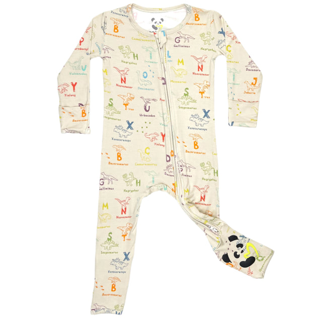 Dino ABC Bamboo Convertible Footie - HoneyBug 