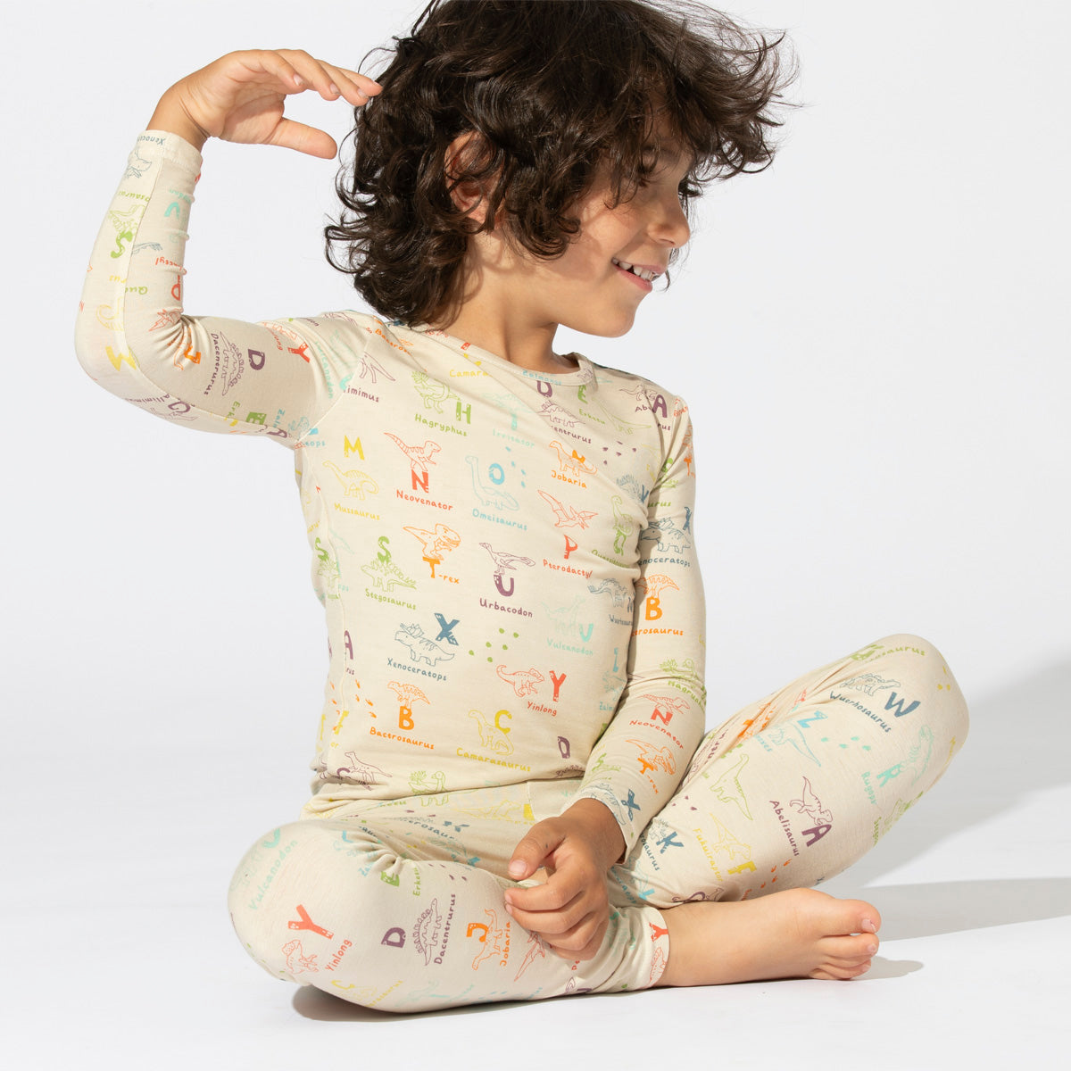 Dino ABC Bamboo Kids Pajamas - HoneyBug 