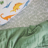 Cotton Muslin Toddler Comforter - Dino Names - HoneyBug 
