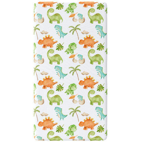 Fitted Crib Sheet - Dinosaurs - HoneyBug 
