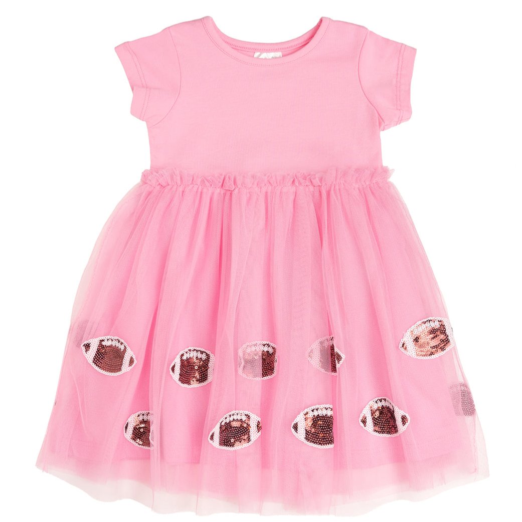 Football Sequin Short Sleeve Tutu Dress