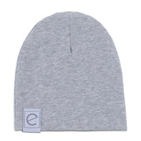 2 Pack Jersey Cotton Beanie Hat Set - Heather Grey & Black - HoneyBug 