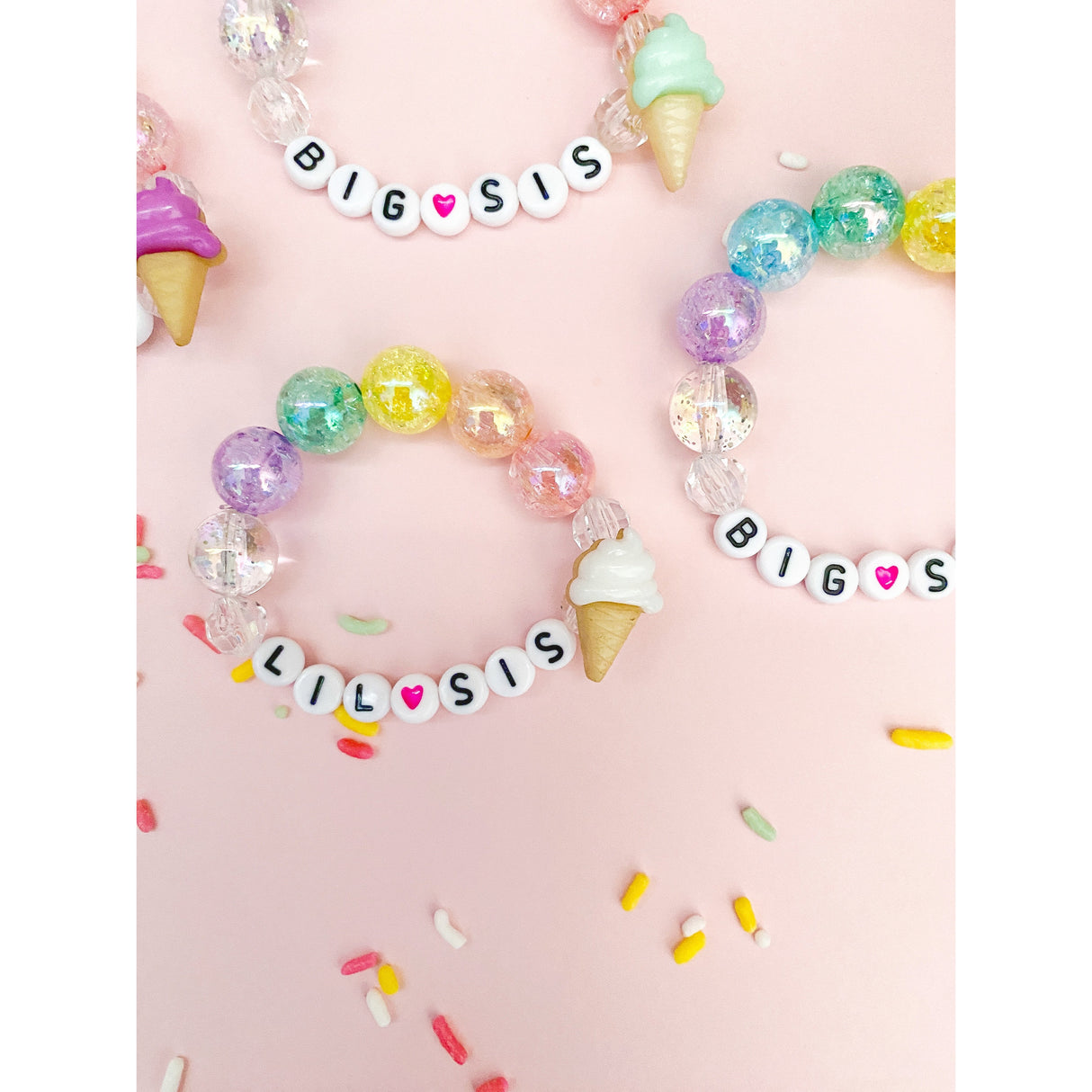 Big Sis OR Lil Sis Ice Cream Charm Bracelet - HoneyBug 