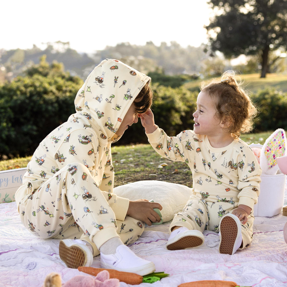 Bunny Workshop French Terry Kids Daywear Jogger Set - HoneyBug 