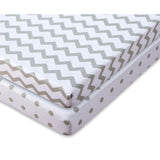 Waterproof Pack N Play I Portable Crib Sheet Set - Grey Chevron - HoneyBug 