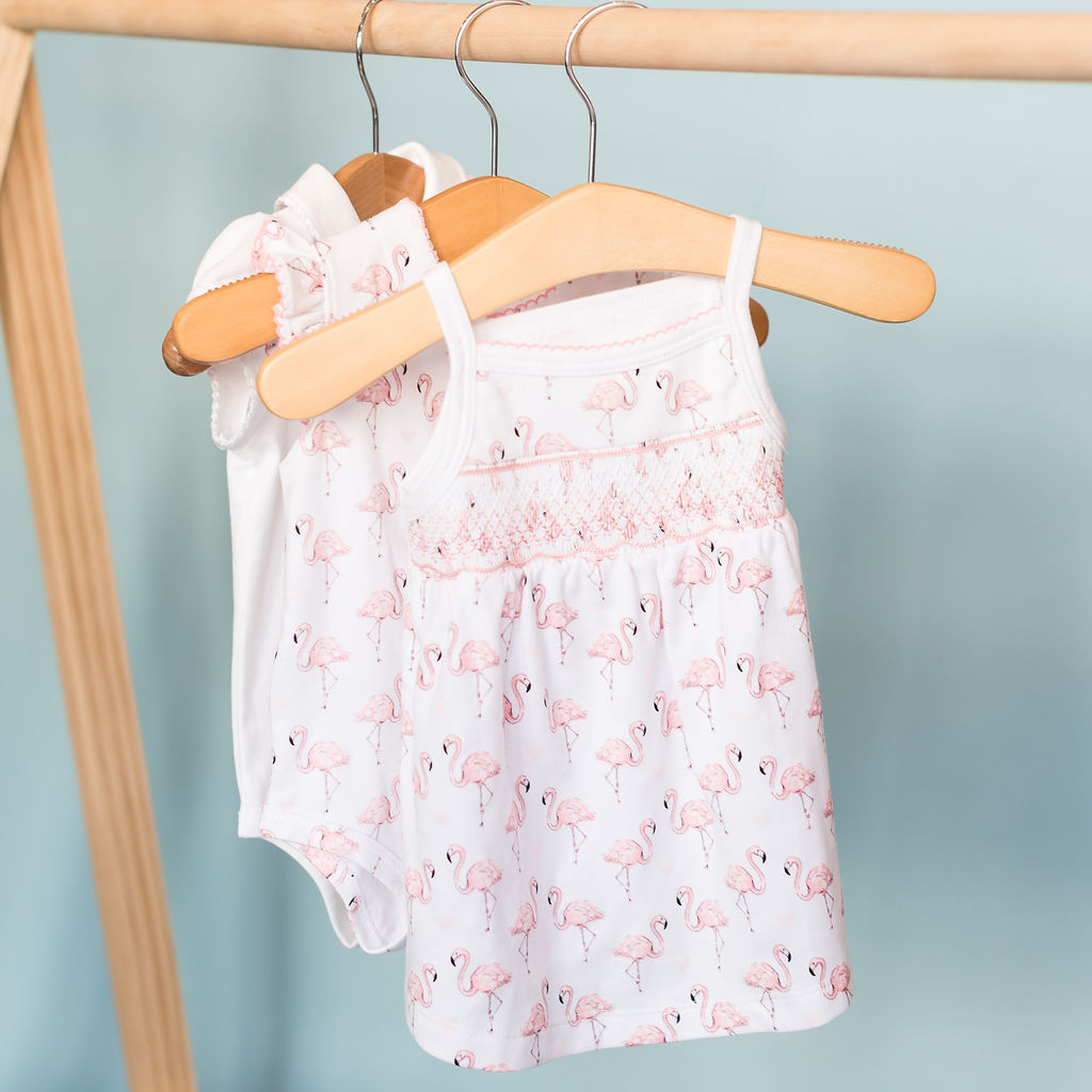 Pink Flamingo Smocked Dress - HoneyBug 