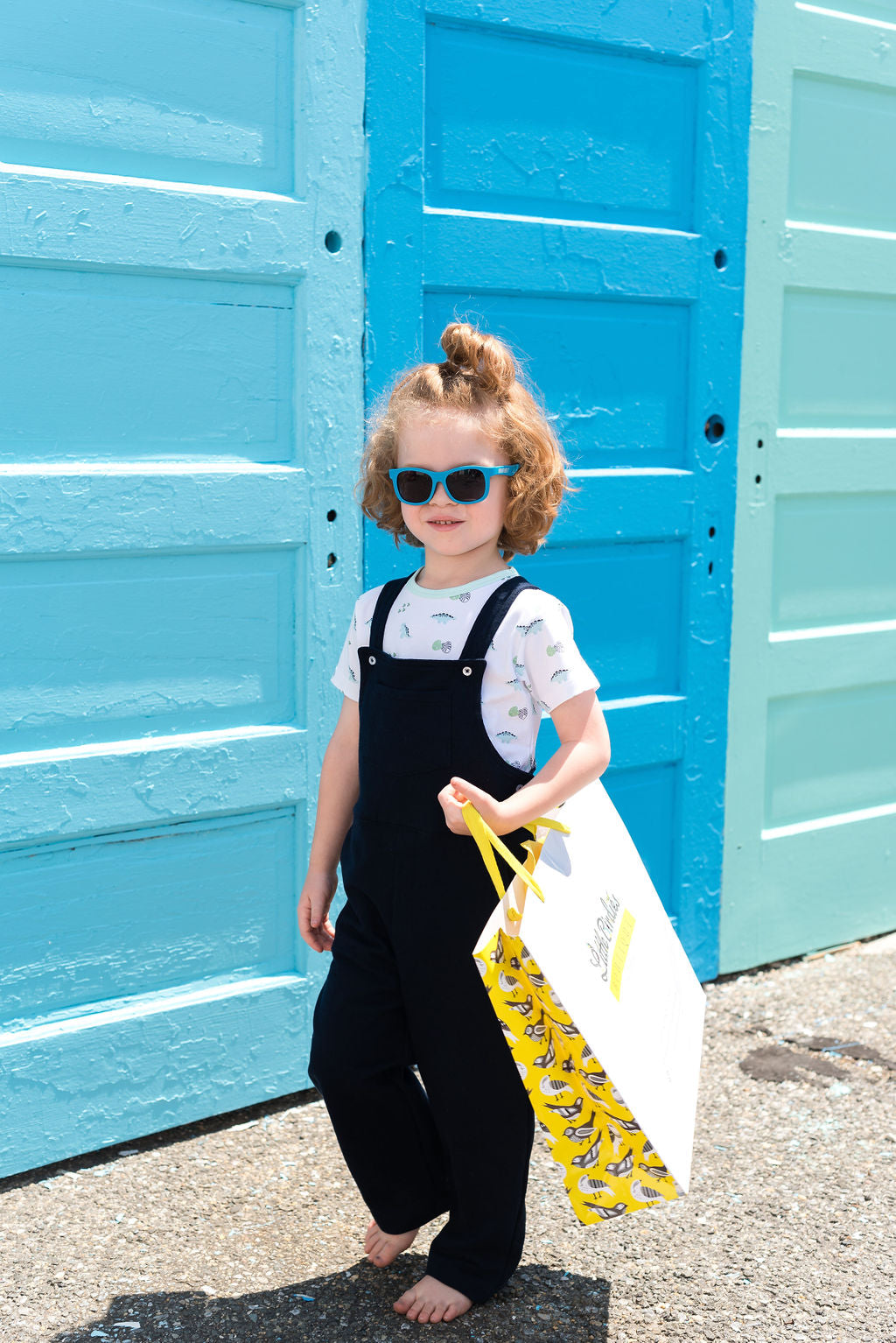 Navy Knit Dungaree - HoneyBug 