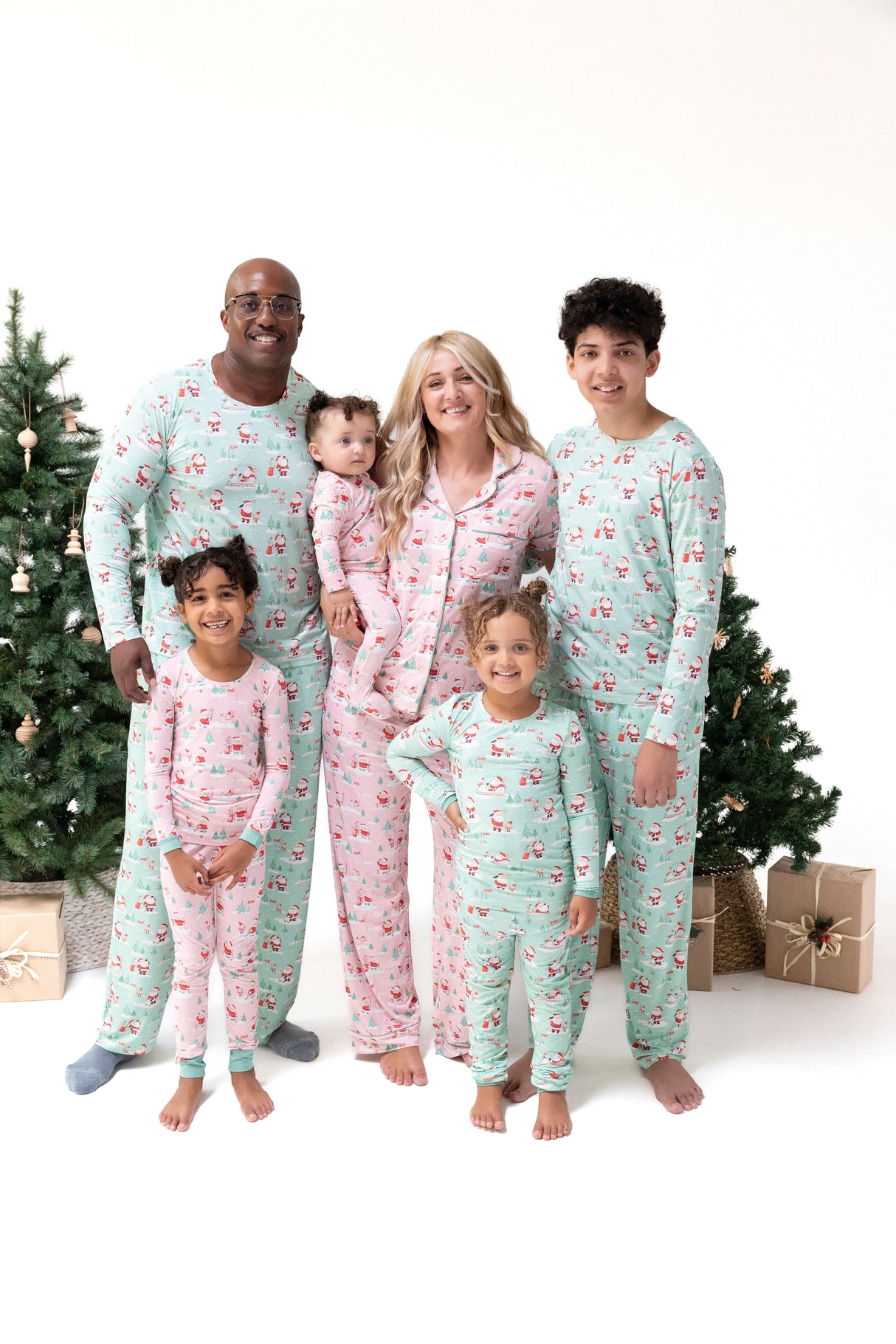 Adult Short Sleeve Coat Style with Pants - Golfing Mrs. Claus and Elves - HoneyBug 