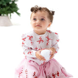 Candy Canes  - V Ruffle Top - HoneyBug 