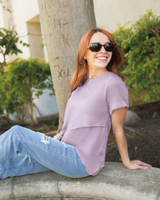 Everyday Asymmetrical Nursing T-shirt | Lavender Mist - HoneyBug 