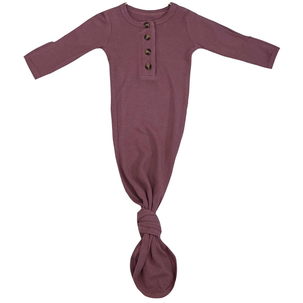 Knotted Baby Gown - Waffle Mauve