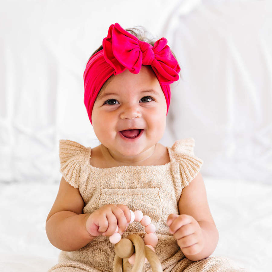 Baby Bloom Bows: Cranberry - HoneyBug 